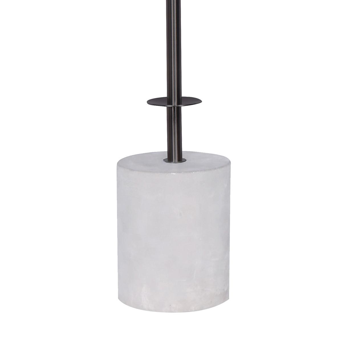 Sarantino Concrete & Metal Table Lamp with Off-White Linen Shade - Harrogates