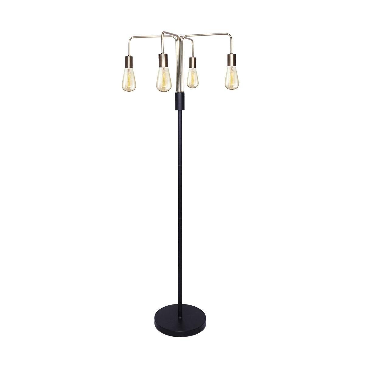 Sarantino Modern Exposed Bulb 4-Arm Industrial Light Floor Lamp - Harrogates