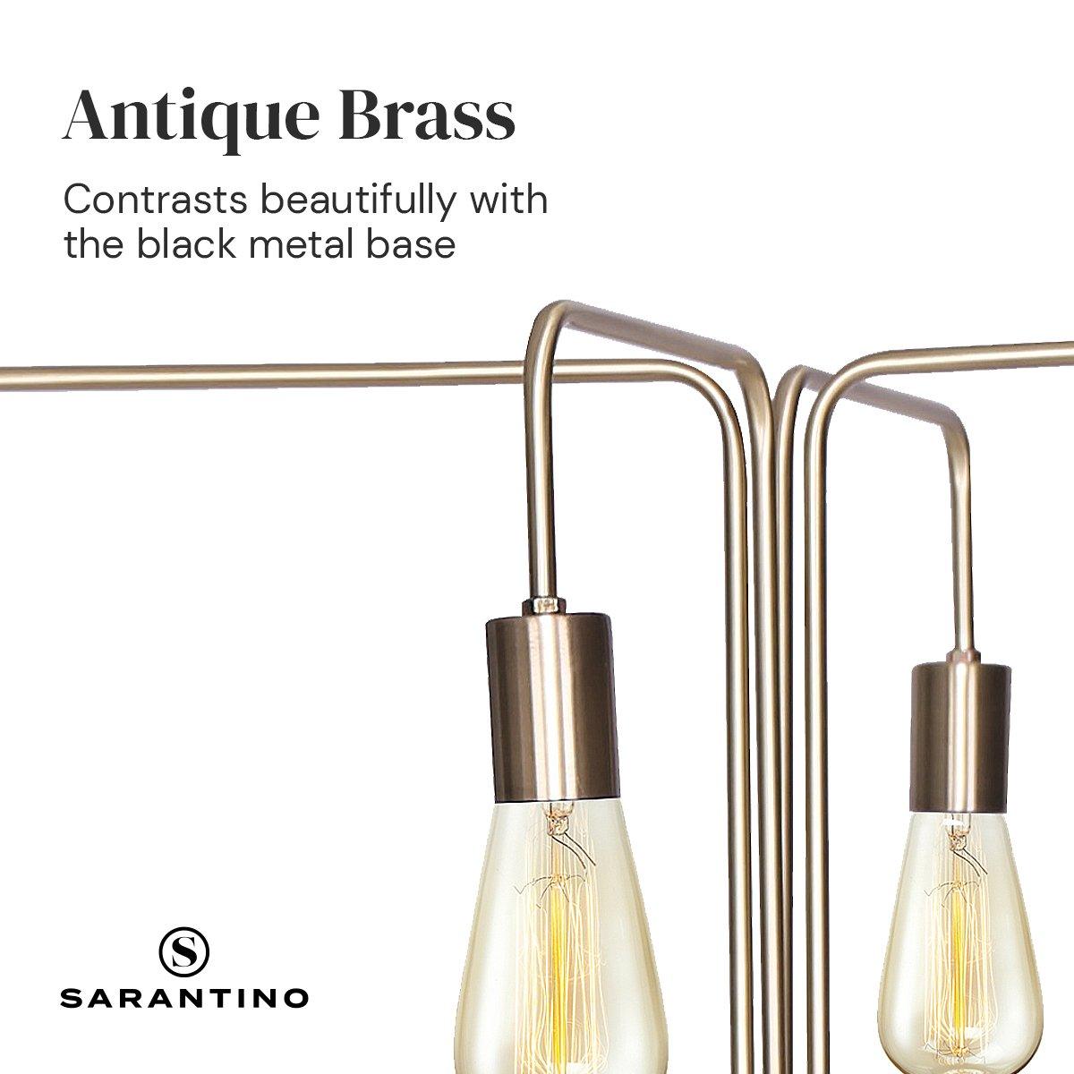 Sarantino Modern Exposed Bulb 4-Arm Industrial Light Floor Lamp - Harrogates