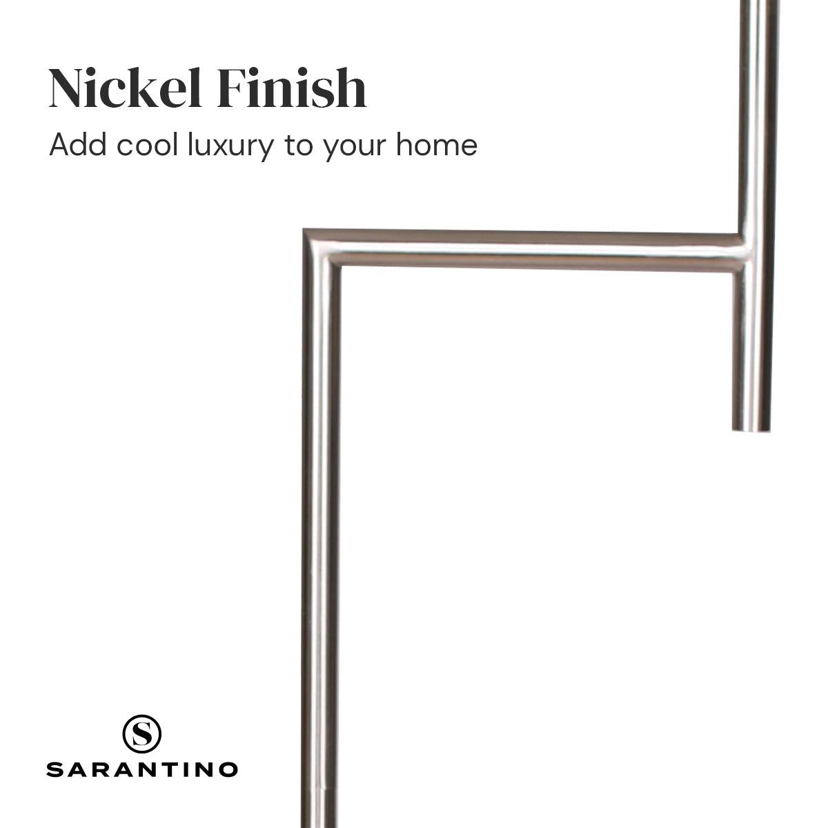 Sarantino Nickel Metal Arc Floor Lamp - Harrogates