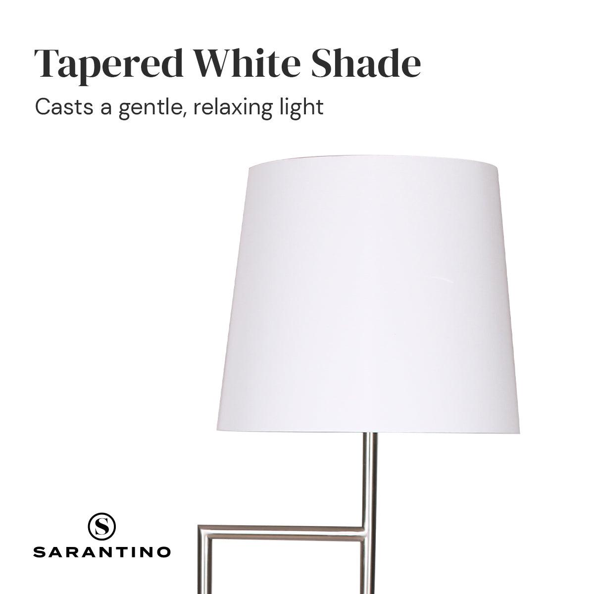 Sarantino Nickel Metal Arc Floor Lamp - Harrogates