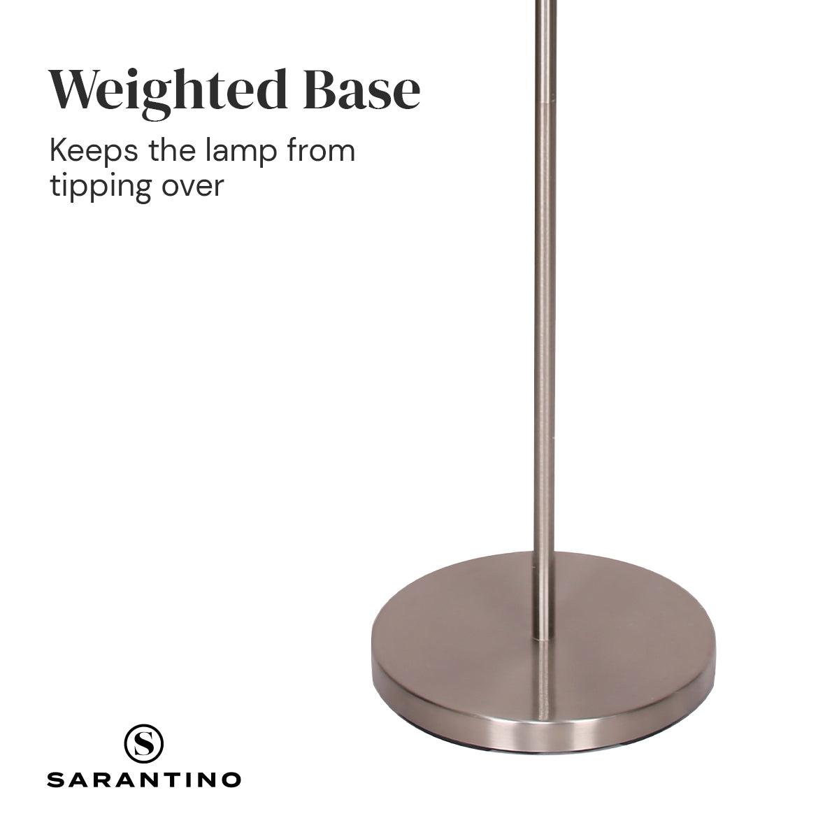 Sarantino Nickel Metal Arc Floor Lamp - Harrogates