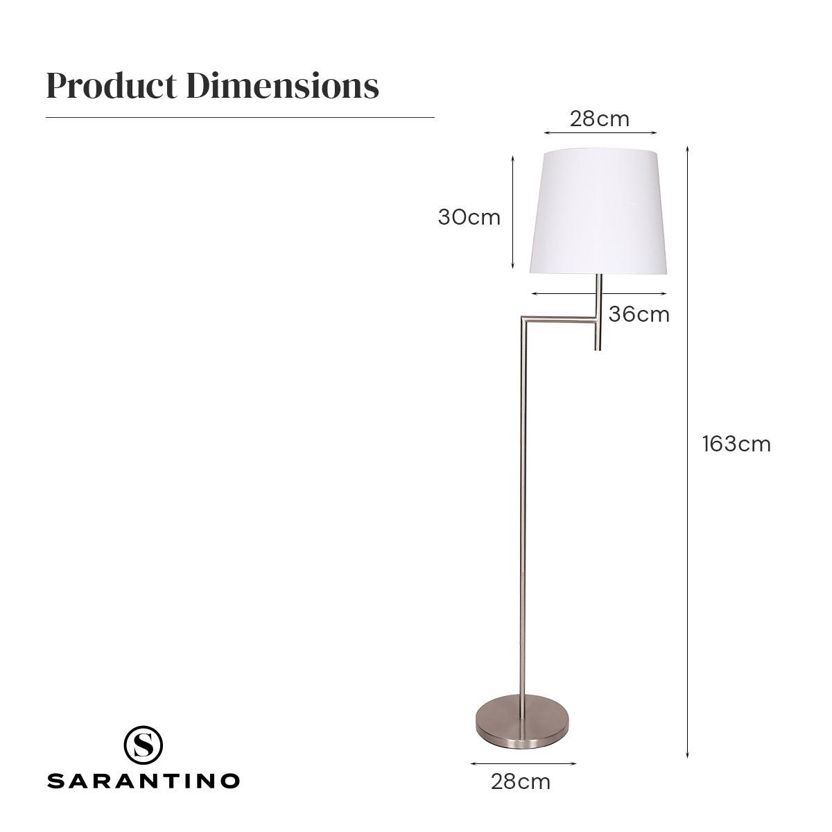 Sarantino Nickel Metal Arc Floor Lamp - Harrogates
