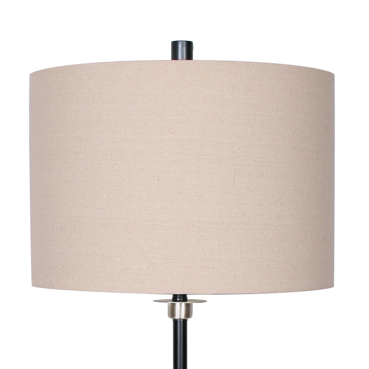 Sarantino Metal Table Lamp with Linen Drum Shade - Harrogates