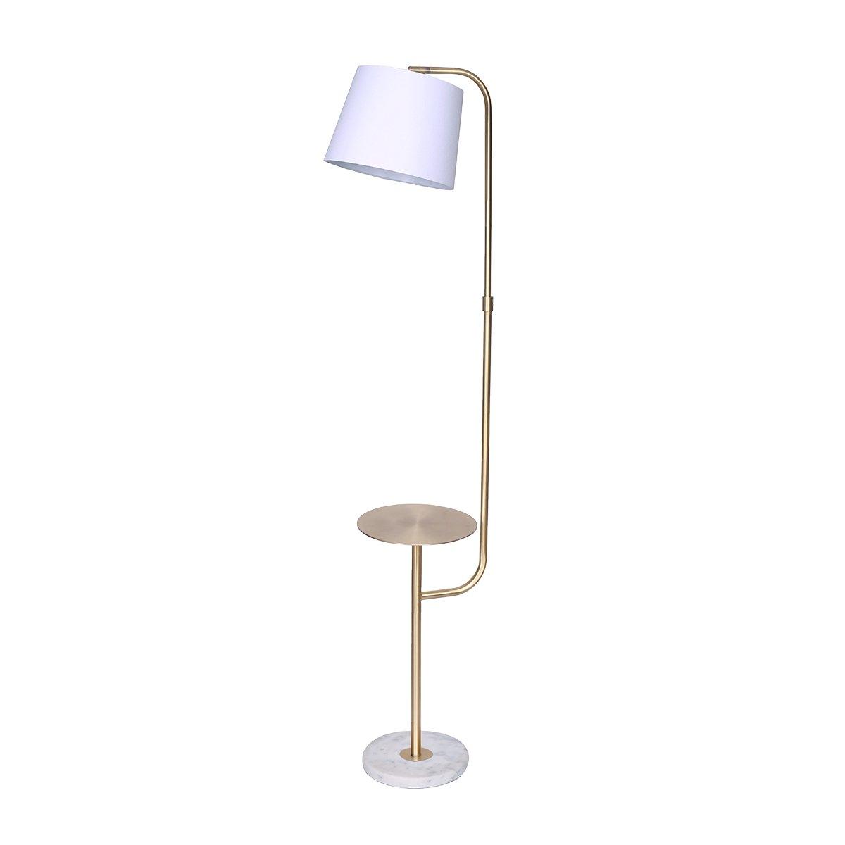 Sarantino Marble & Metal End Table Top Floor Lamp - Harrogates