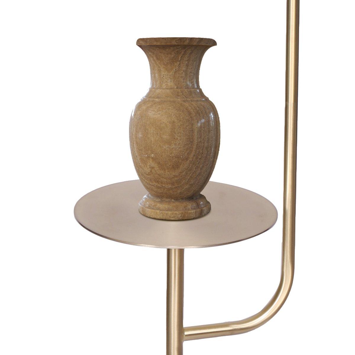 Sarantino Marble & Metal End Table Top Floor Lamp - Harrogates