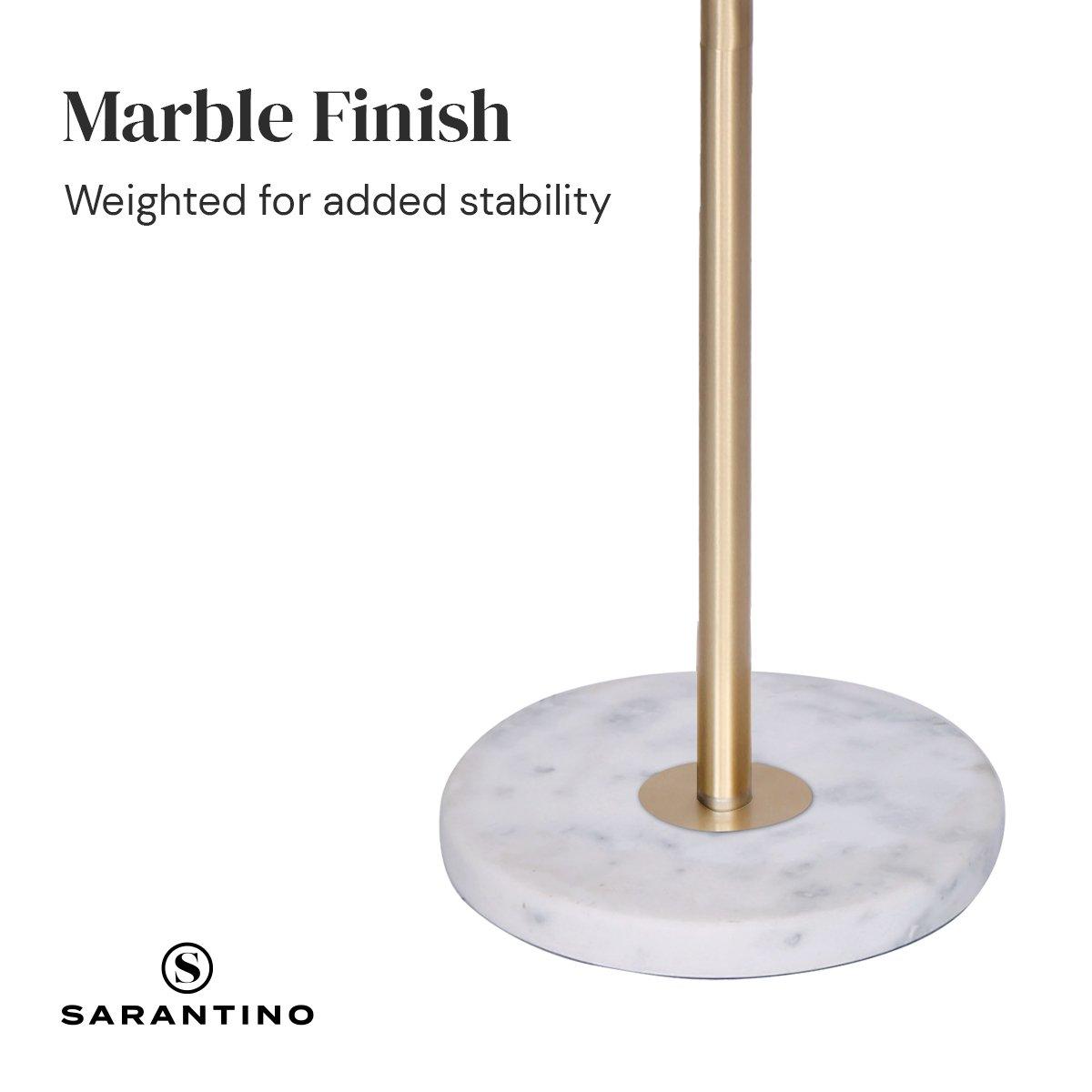 Sarantino Marble & Metal End Table Top Floor Lamp - Harrogates