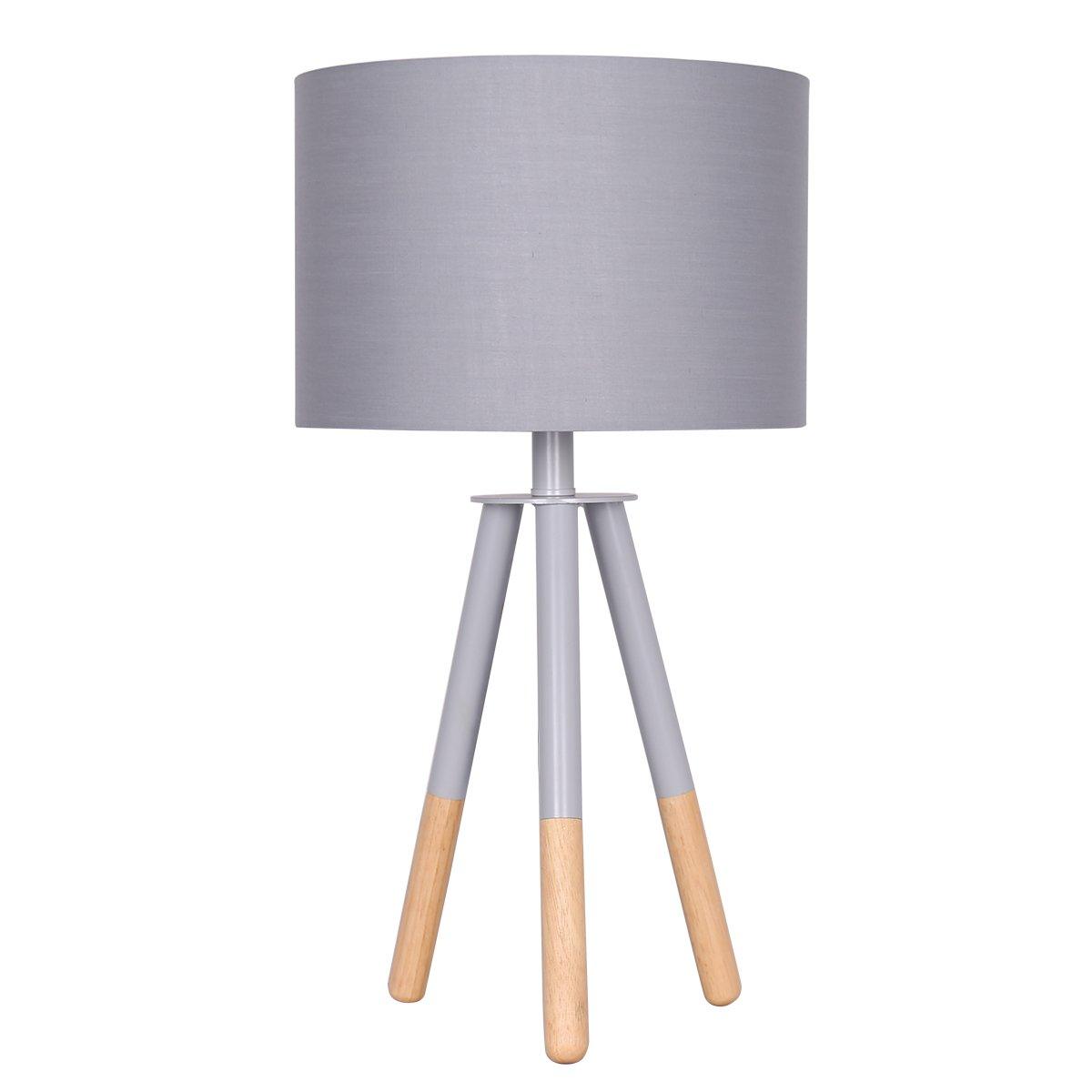 Sarantino Tripod Desk Lamp in Metal & Wood Nordic Minimalist Light - Harrogates