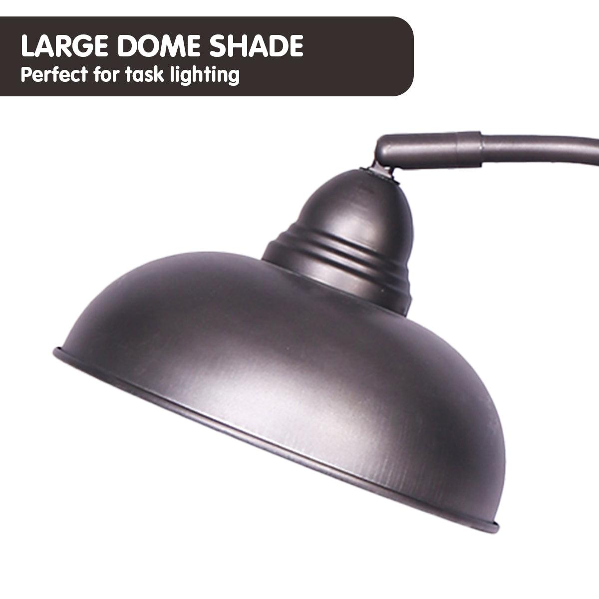 Sarantino Table Lamp Industrial Chic Adjustable Angle - Dark Grey - Harrogates