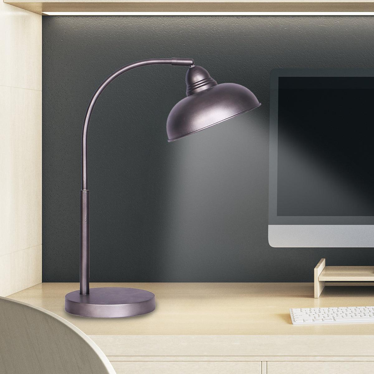 Sarantino Table Lamp Industrial Chic Adjustable Angle - Dark Grey - Harrogates