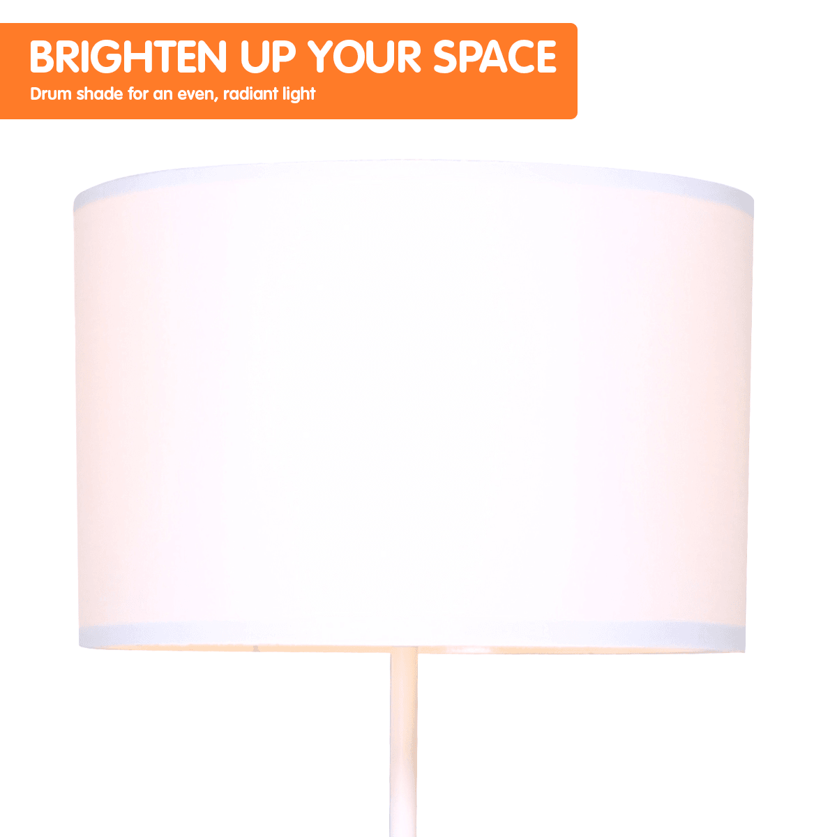 Sarantino Metal Tripod Floor Lamp Shade with Wooden Table Shelf - Harrogates