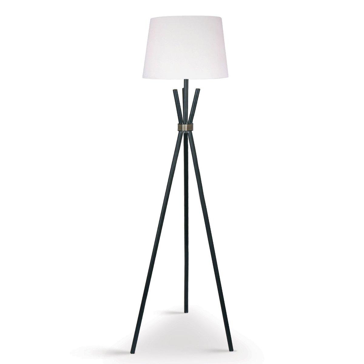 Sarantino Tripod Floor Lamp in Metal and Antique Brass - Harrogates