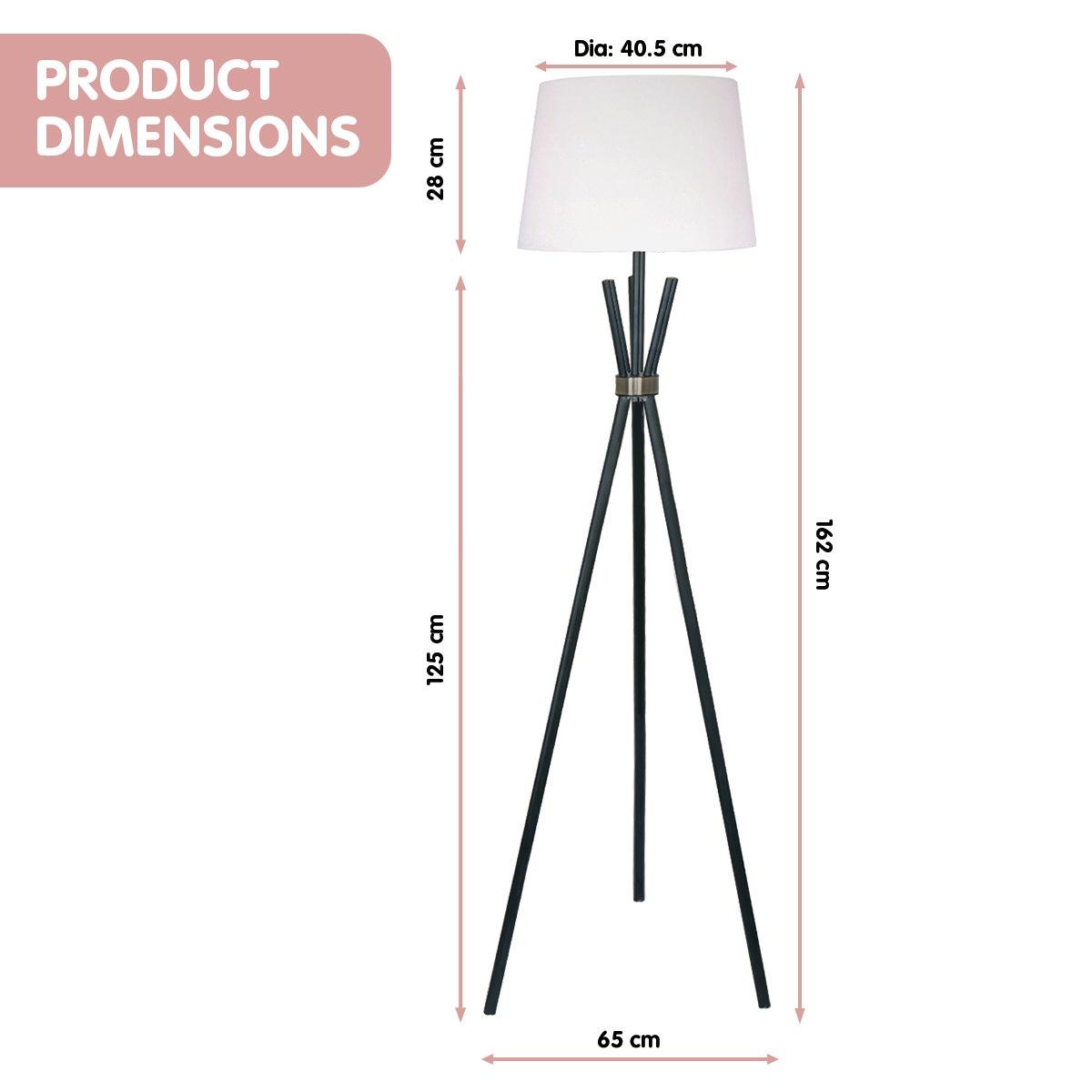 Sarantino Tripod Floor Lamp in Metal and Antique Brass - Harrogates