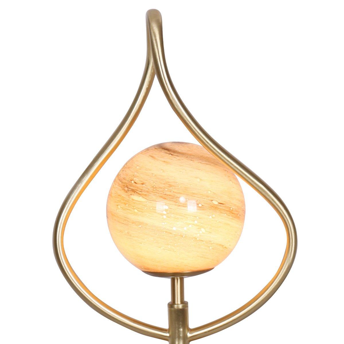 Sarantino Sculptural Orange Glass Table Lamp With White Marble Base - Harrogates