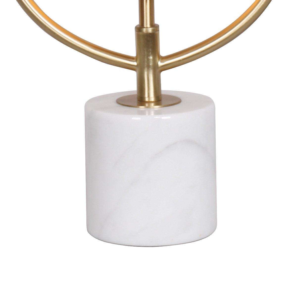 Sarantino Sculptural Orange Glass Table Lamp With White Marble Base - Harrogates