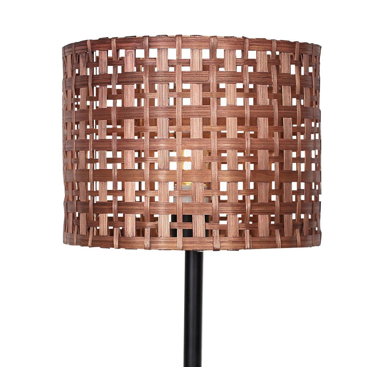 Sarantino Rattan Desk Lamp With Black Marble Base - Harrogates