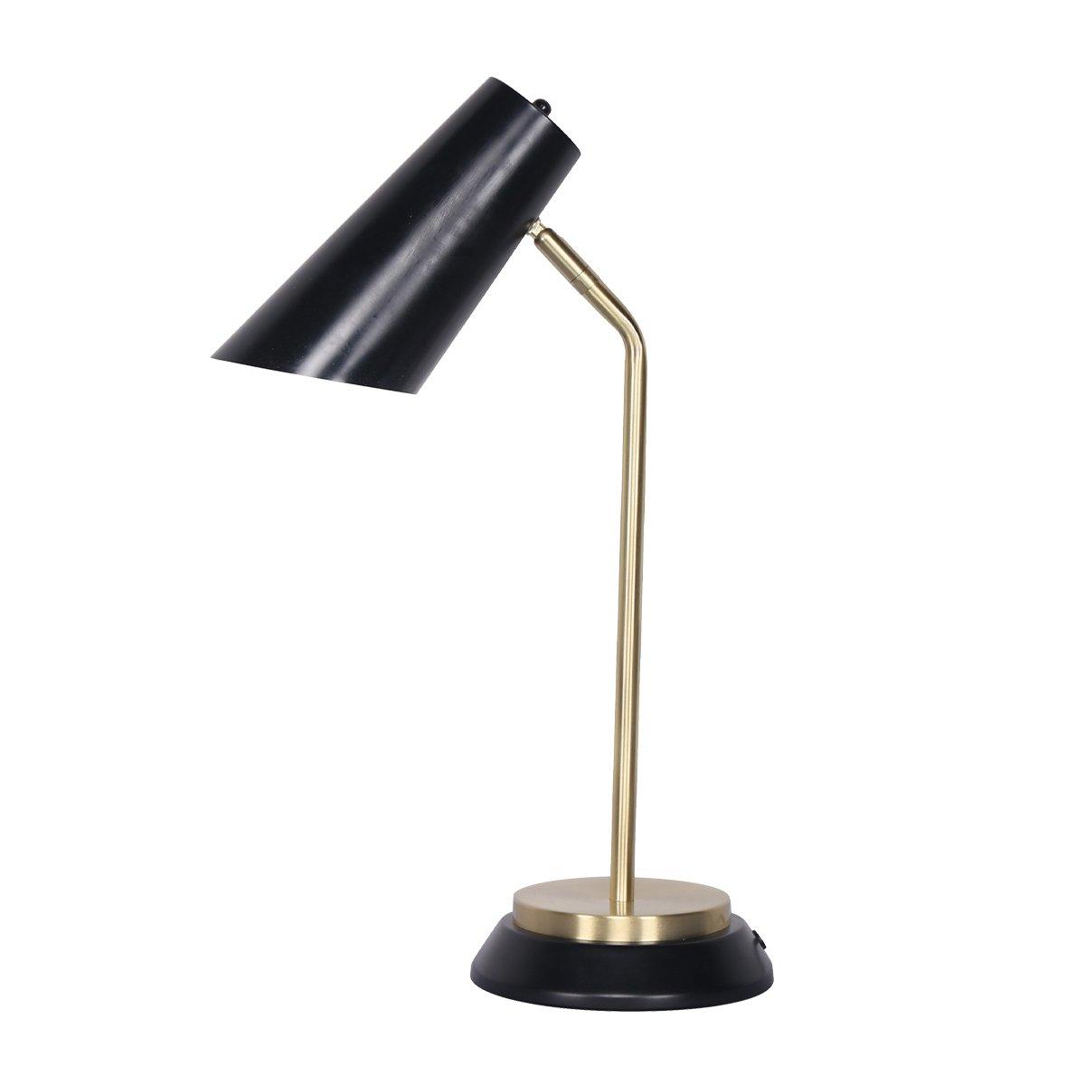 Sarantino Electric Reading Light Table Lamp Brass Finish - Black - Harrogates