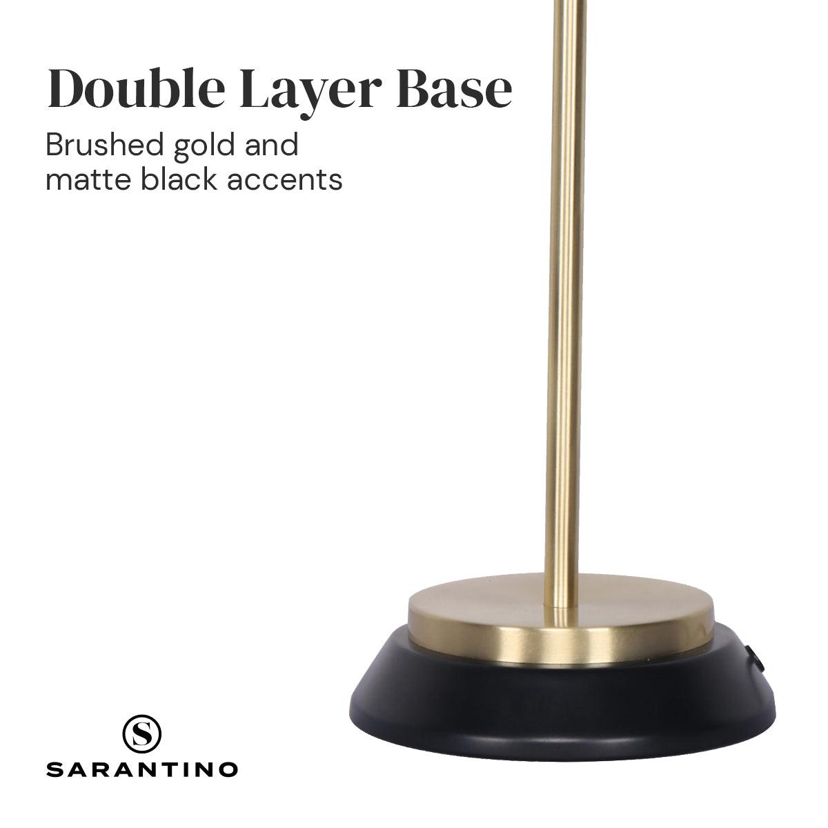 Sarantino Electric Reading Light Table Lamp Brass Finish - Black - Harrogates