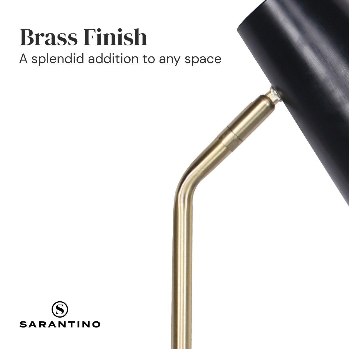 Sarantino Electric Reading Light Table Lamp Brass Finish - Black - Harrogates