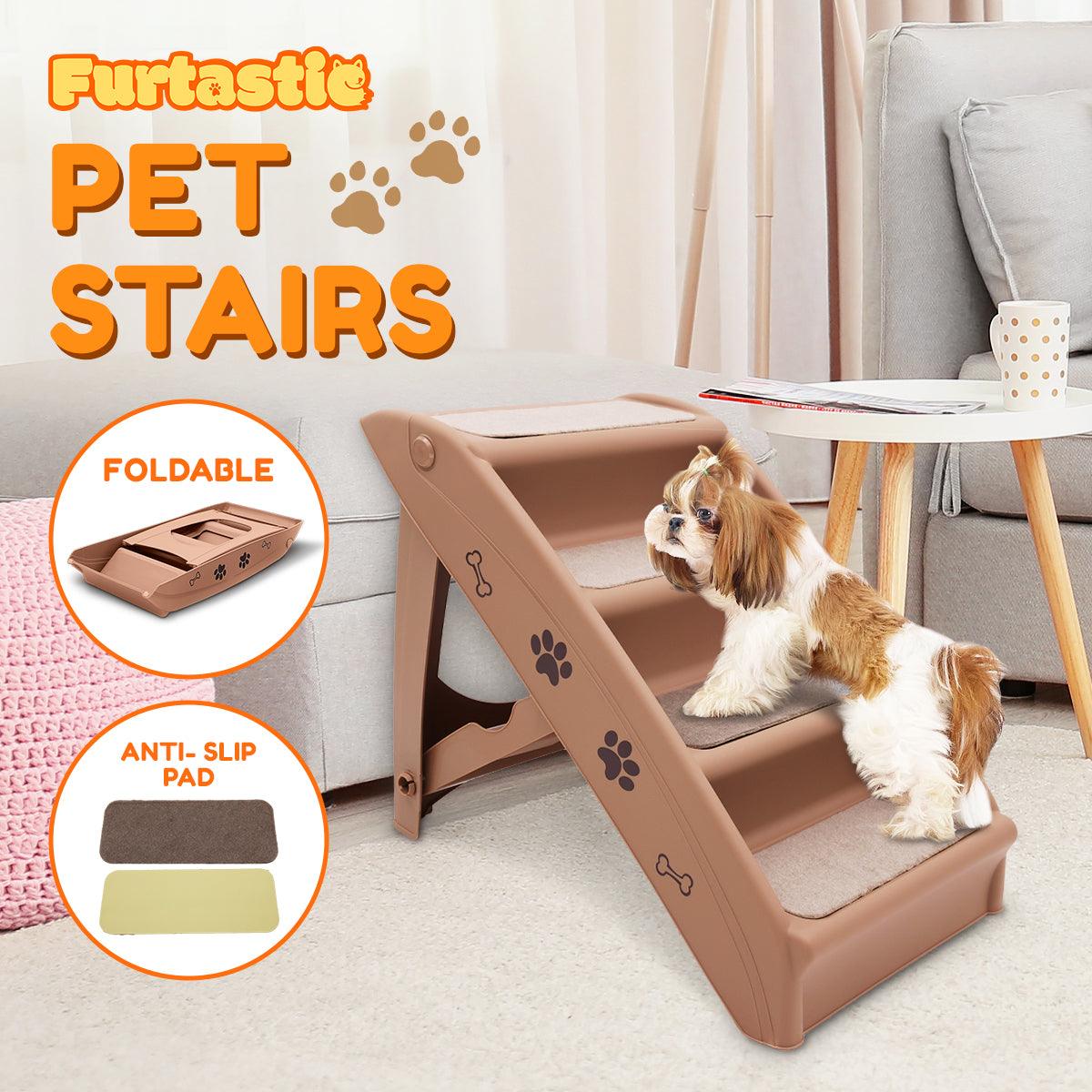 Furtastic 50cm Foldable Step Ladder Stairs - Brown - Harrogates