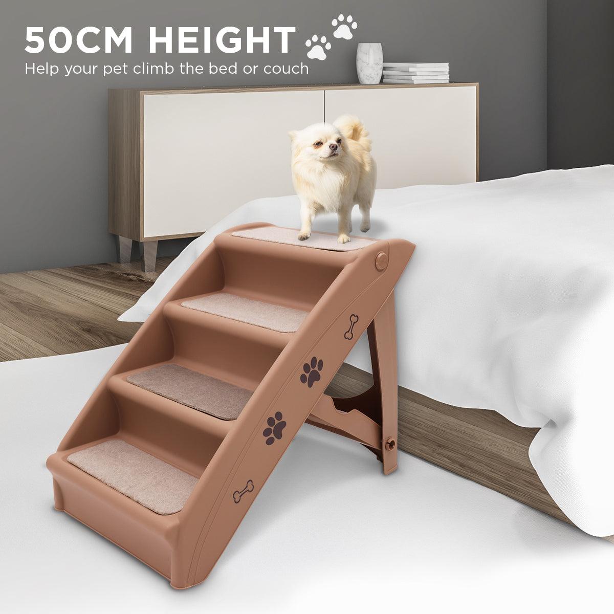 Furtastic 50cm Foldable Step Ladder Stairs - Brown - Harrogates