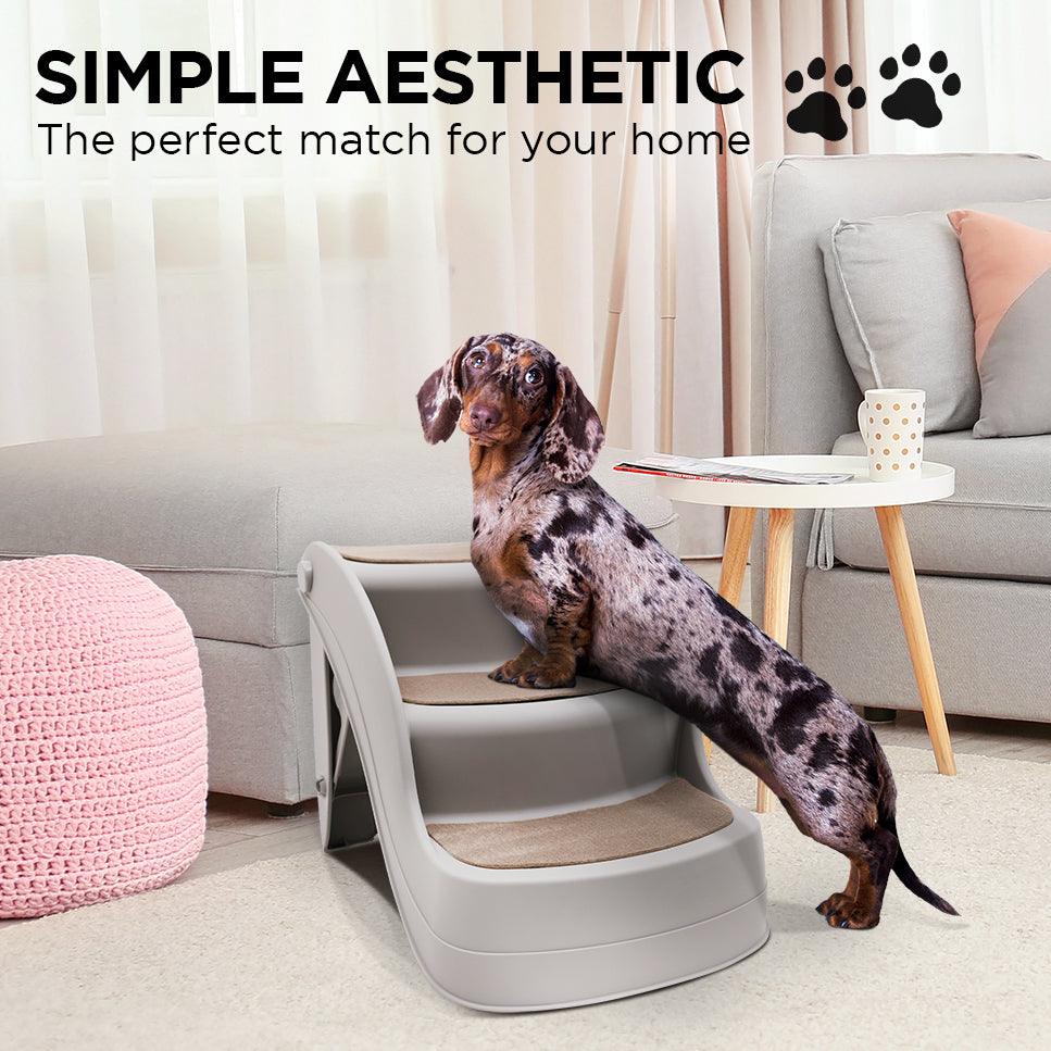 Furtastic 38cm Foldable Pet Stairs Ramp - Grey - Harrogates