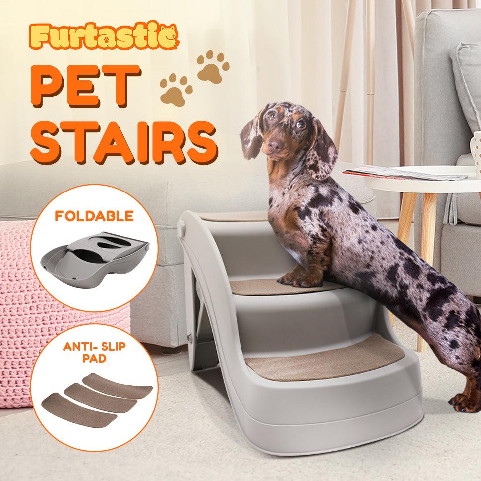 Furtastic 38cm Foldable Pet Stairs Ramp - Grey - Harrogates