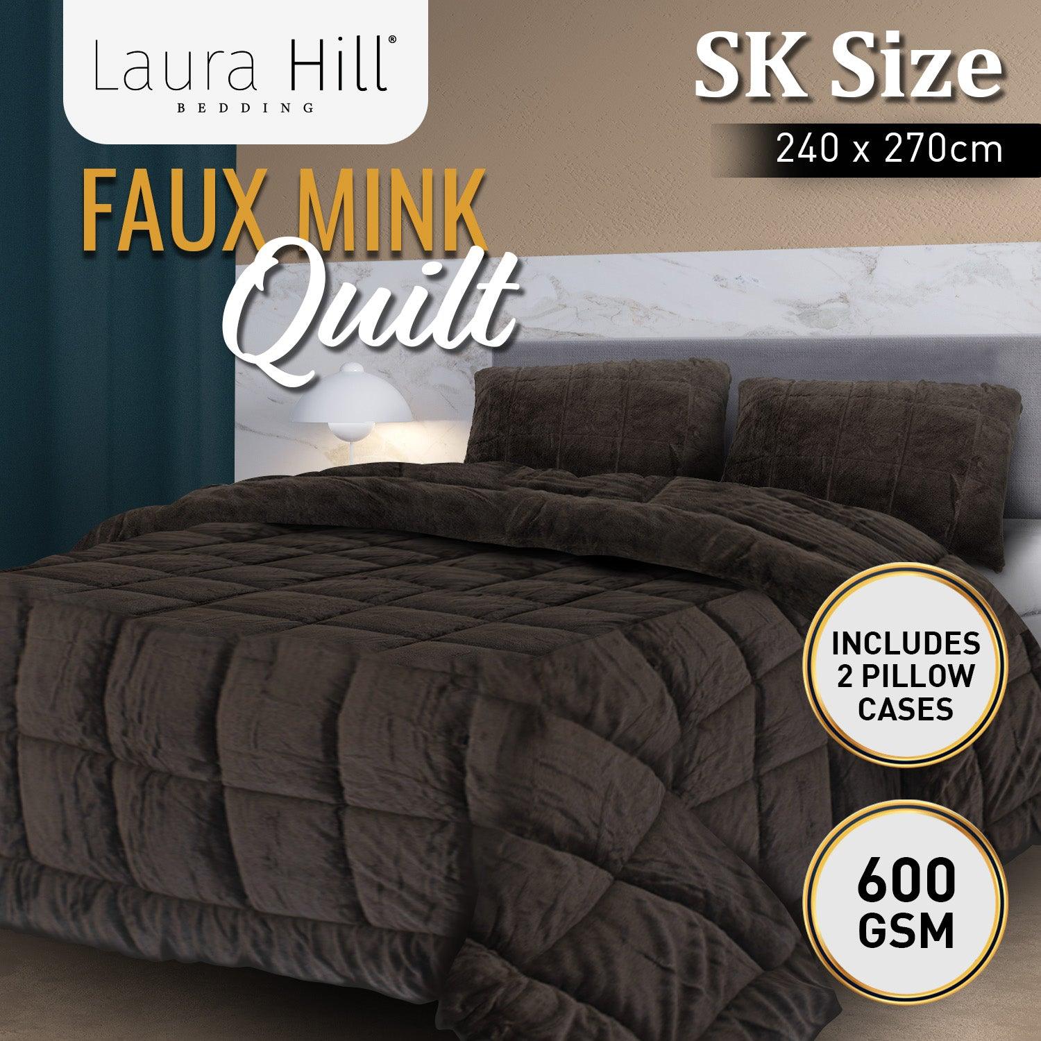 Laura Hill Faux Mink Comforter Quilt Doona Duvet 600GSM - Super King - Harrogates