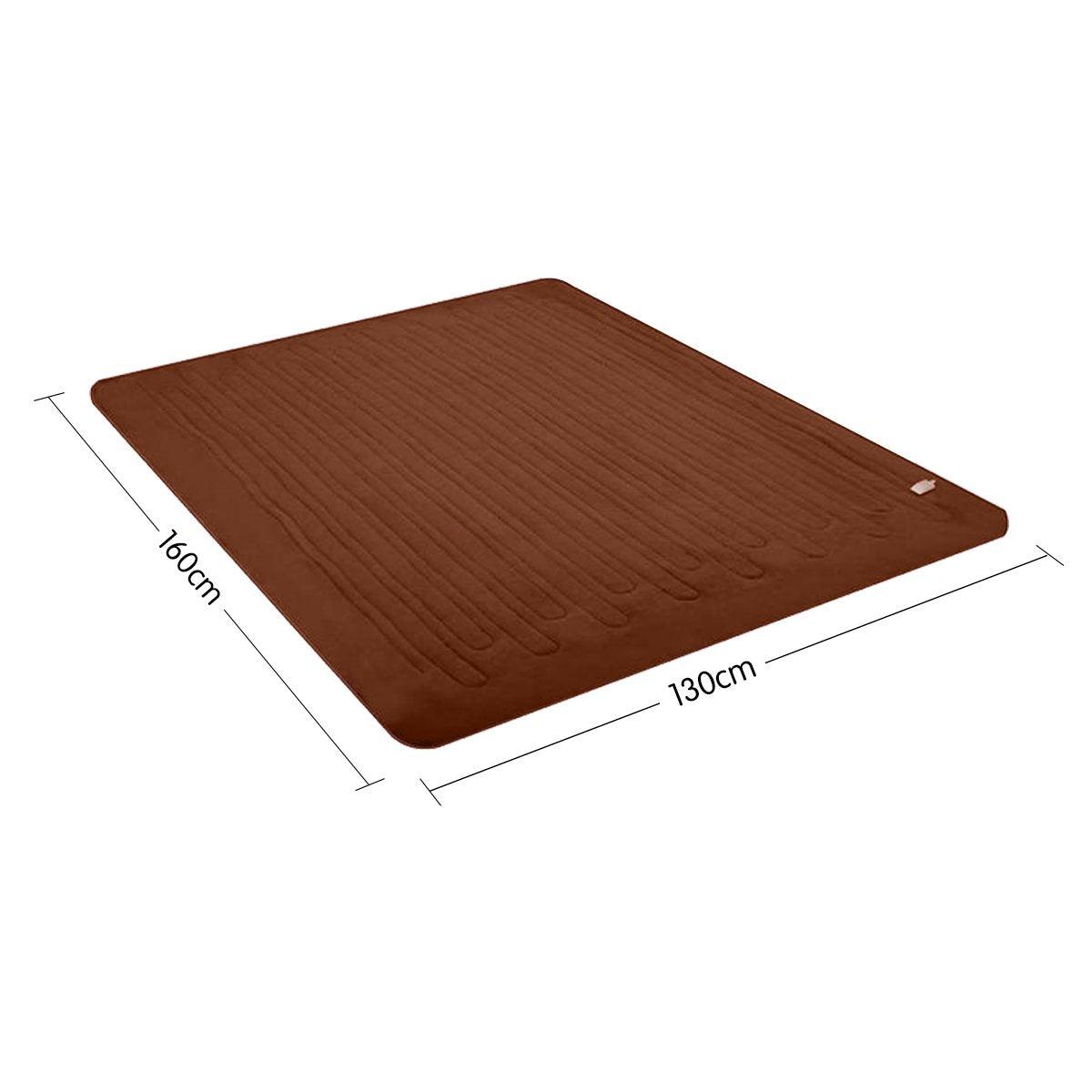 Laura Hill Heated Electric Blanket Throw Rug Coral Warm Fleece Brown - Harrogates