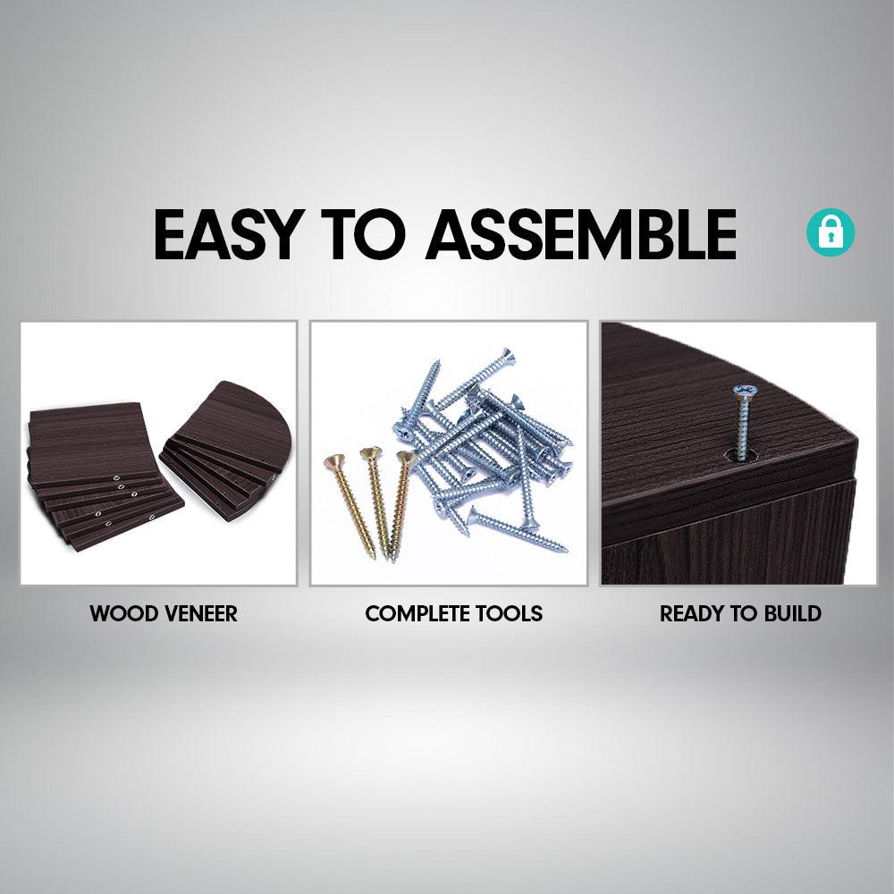 Sarantino 5 Tier Corner Wall Shelf Display Shelves Dvd Book Storage Rack Floating Mounted - Dark Brown - Harrogates