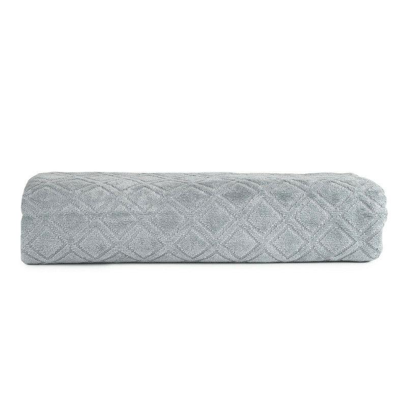 Premium Velour Diamond Design Jacquard Bath Towel (Grey) - Harrogates