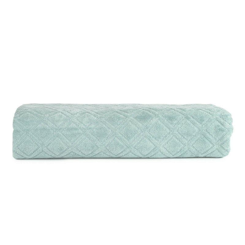 Premium Velour Diamond Design Jacquard Bath Towel (Aqua) - Harrogates