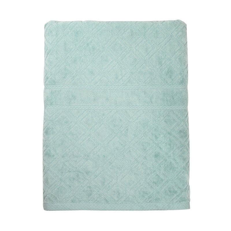 Premium Velour Diamond Design Jacquard Bath Towel (Aqua) - Harrogates
