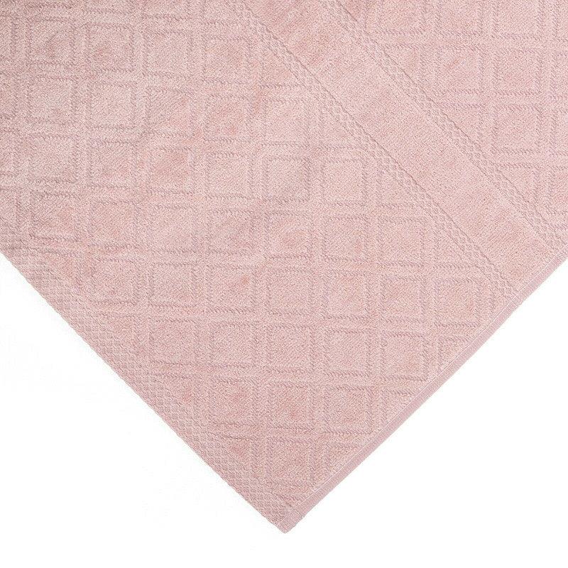 Premium Velour Diamond Design Jacquard Bath Towel (Pink) - Harrogates