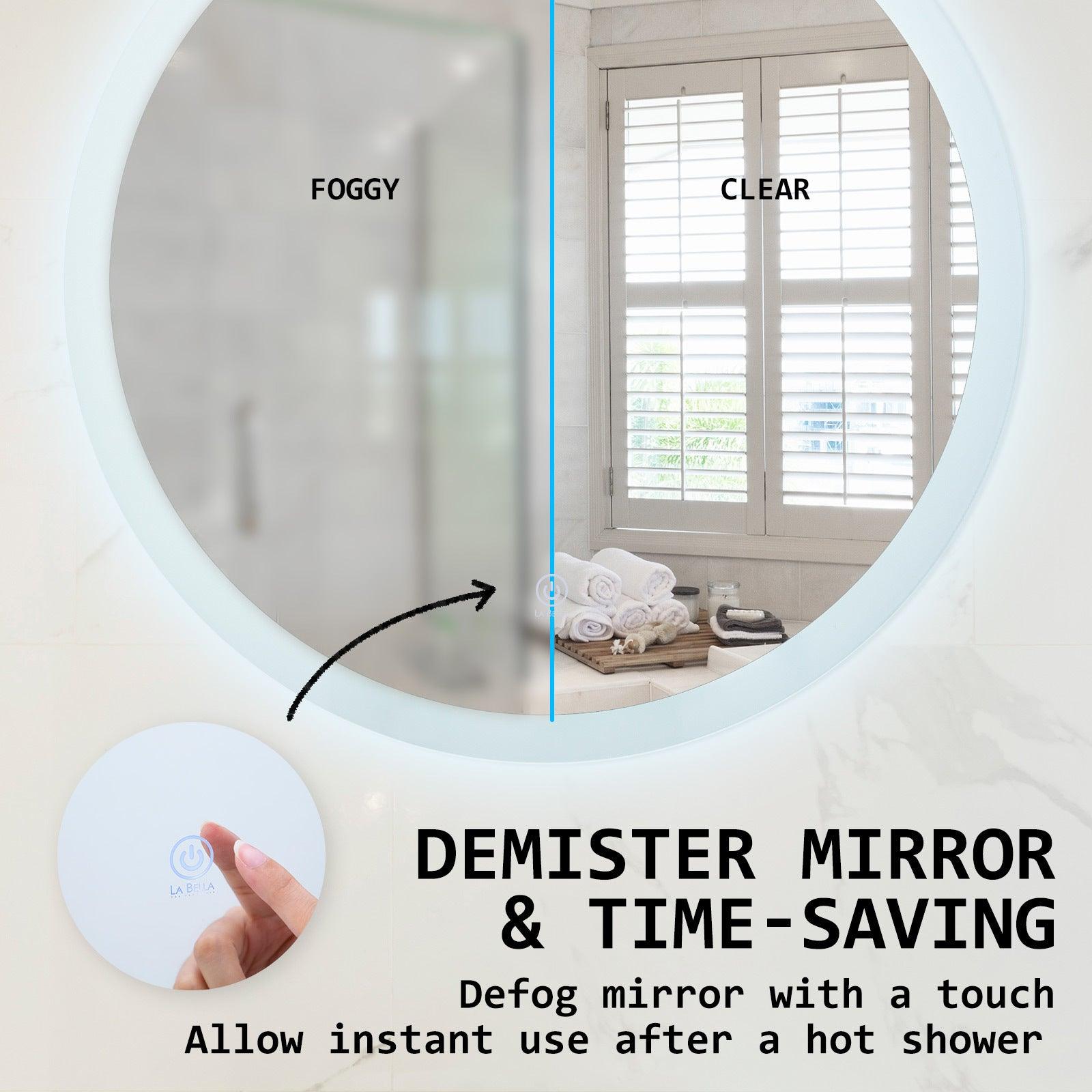 LED Wall Mirror Round Anti-Fog Bathroom 50cm - Harrogates