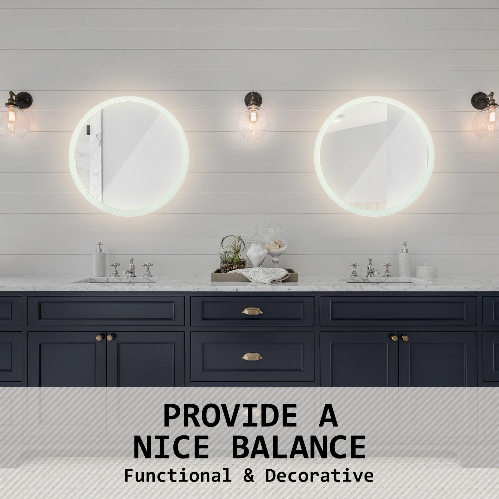 LED Wall Mirror Round Anti-Fog Bathroom 50cm - Harrogates