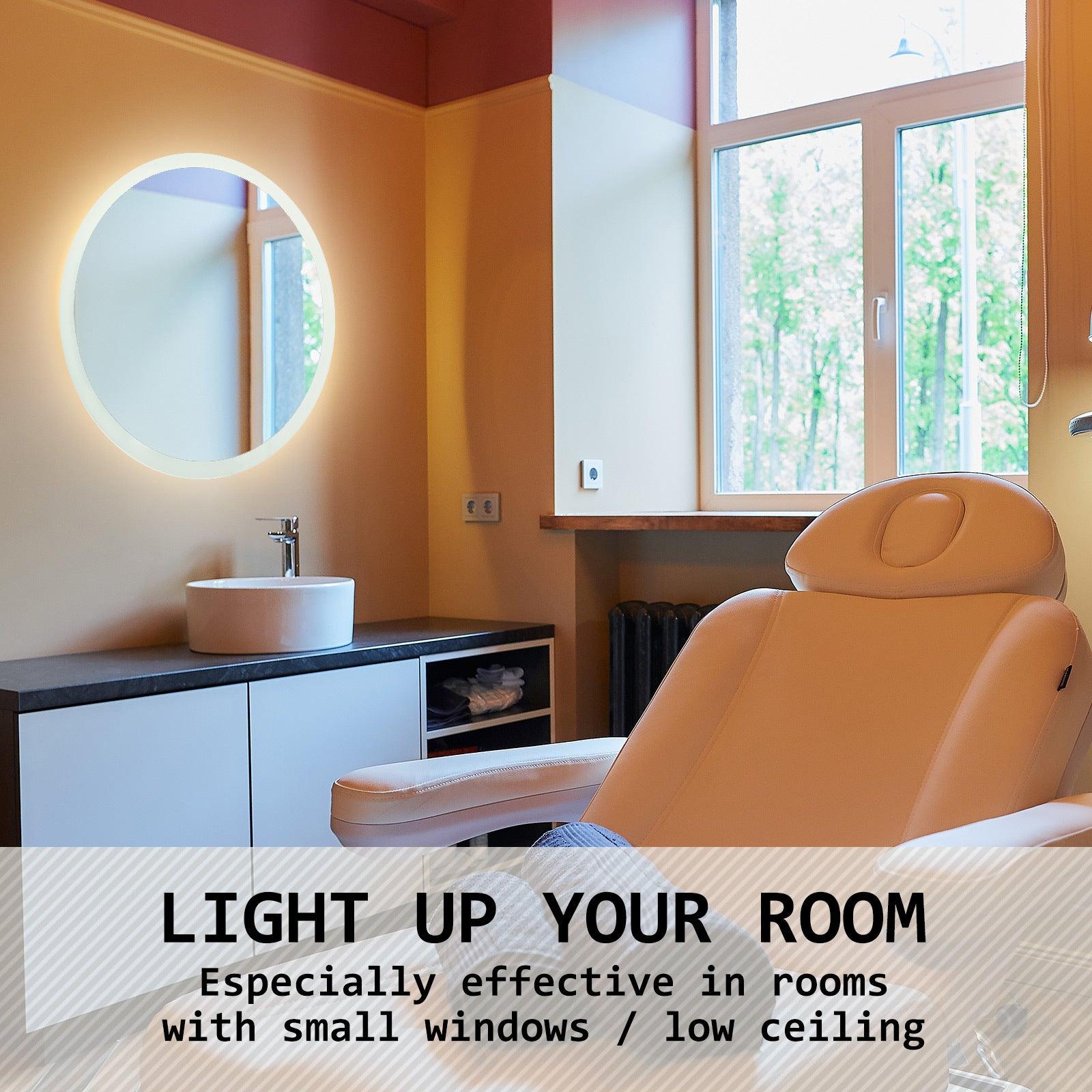 LED Wall Mirror Round Anti-Fog Bathroom 50cm - Harrogates