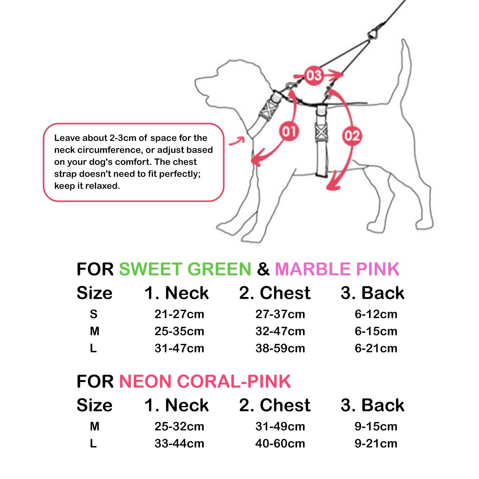 Dog Double-Lined Straps Harness Adjustable L NEON CAROL-PINK - Harrogates