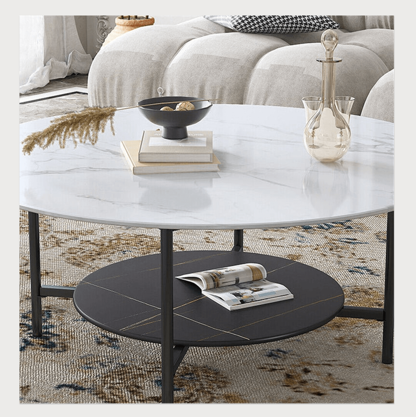 Interior Ave - Duke Round Two Tier Stone Coffee Table - Harrogates