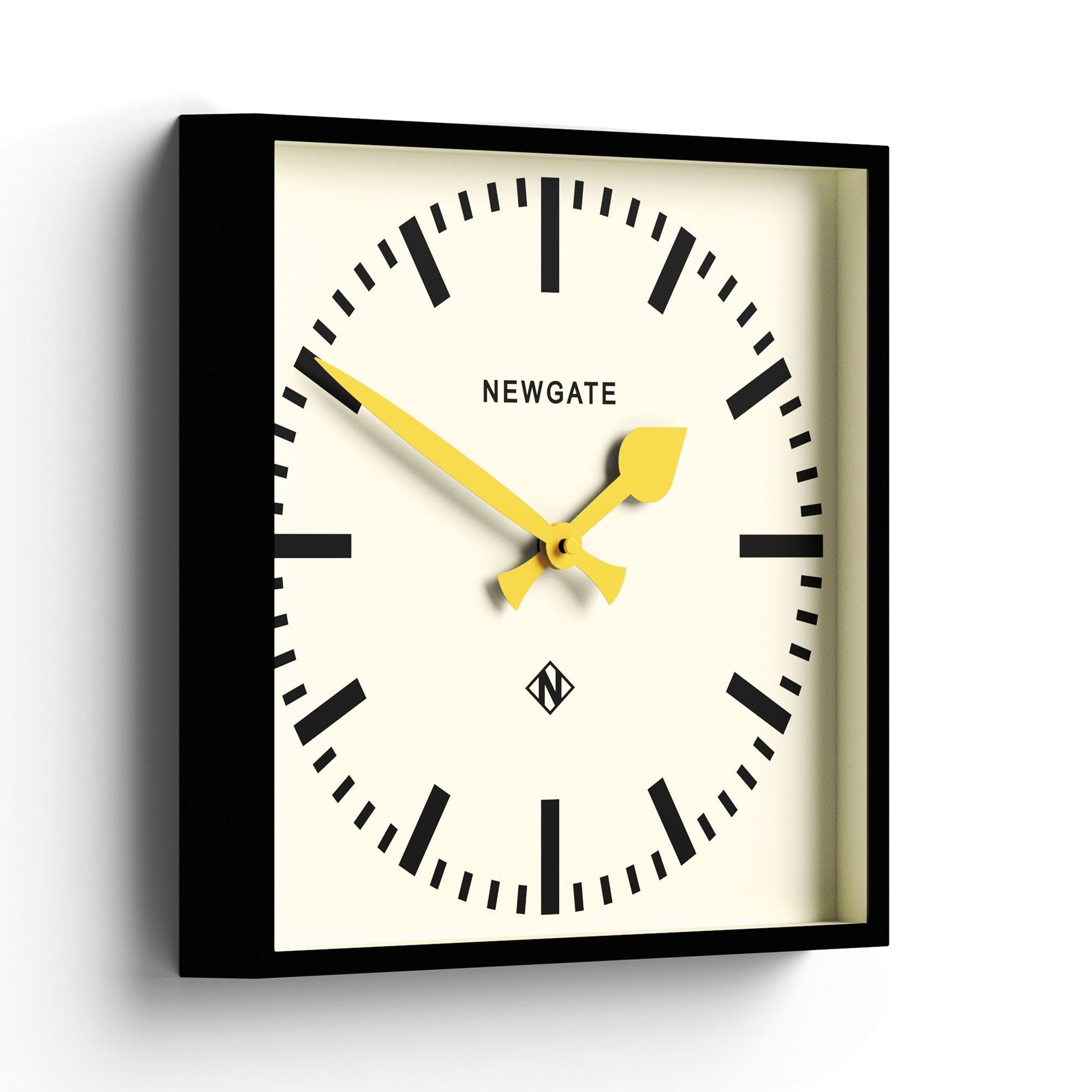 Newgate Number Five Wall Clock Black Yellow Hands - Harrogates