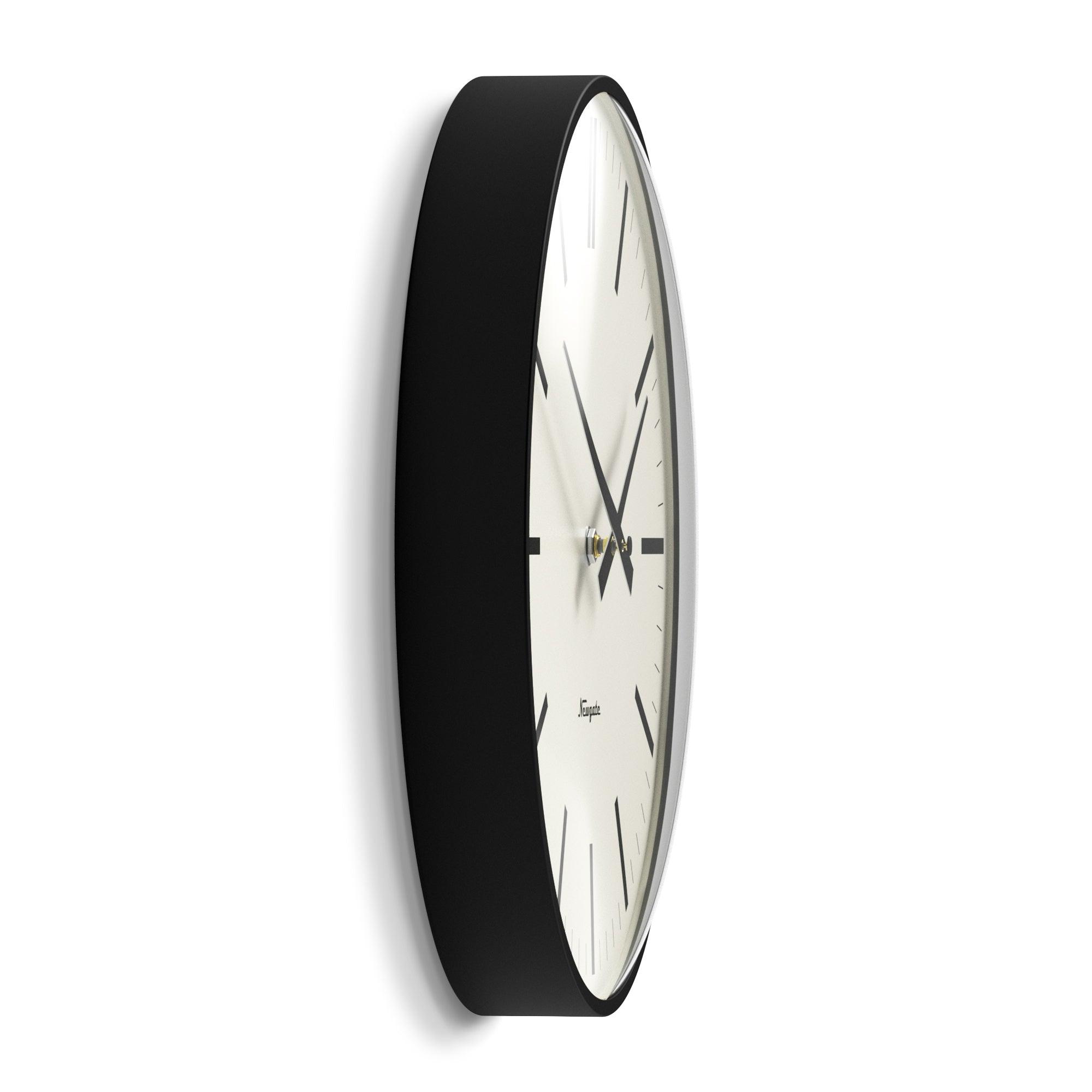 Newgate Radio City Wall Clock Bold Black Marker Dial - Matte Black - Harrogates