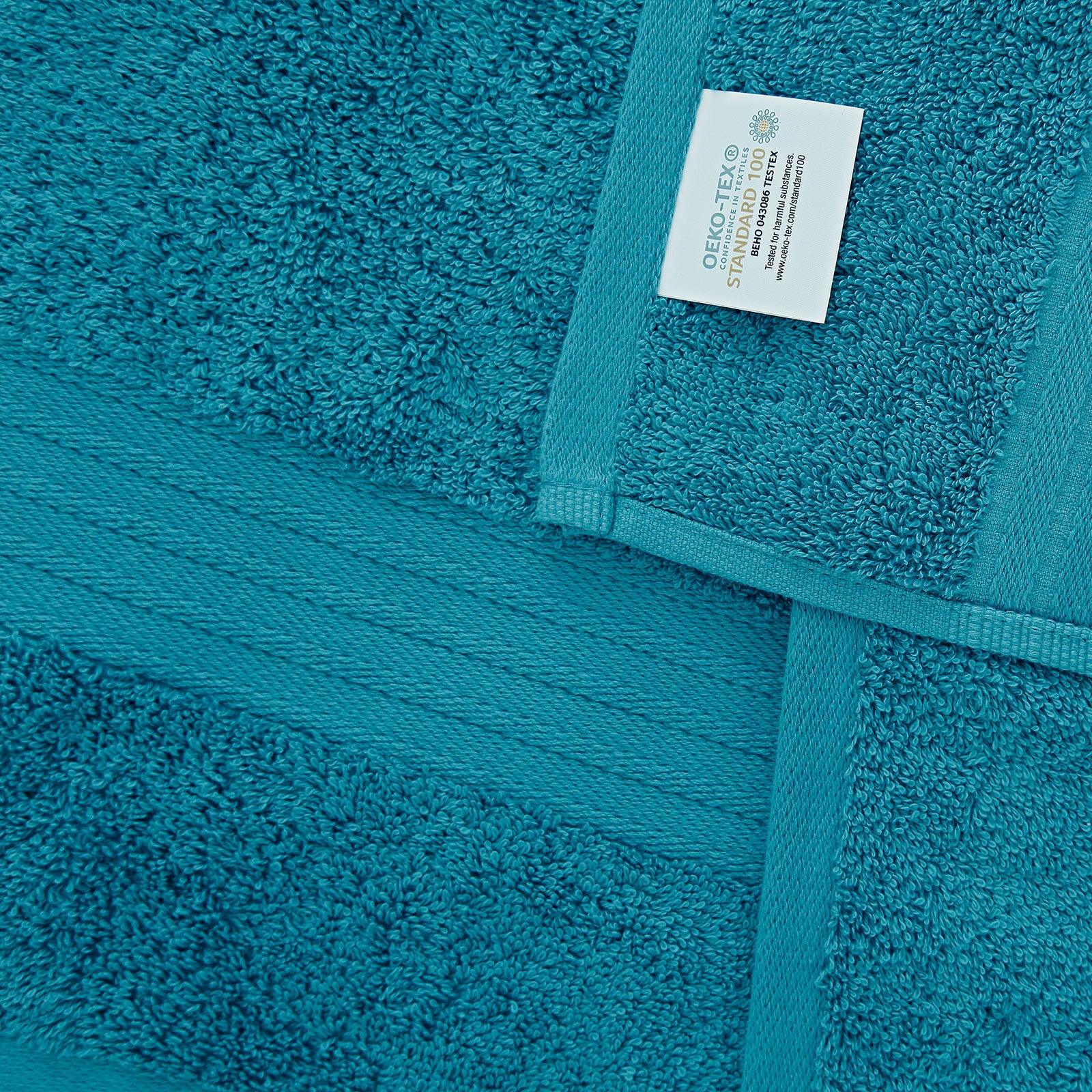 Linenland 4 Piece Cotton Bath Towels Set - Blue - Harrogates