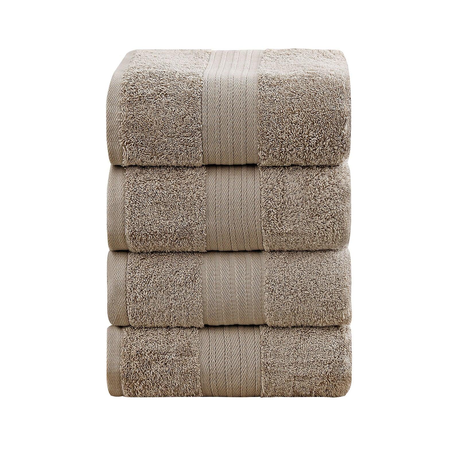 Linenland 4 Piece Cotton Bath Towels Set - Sandstone - Harrogates