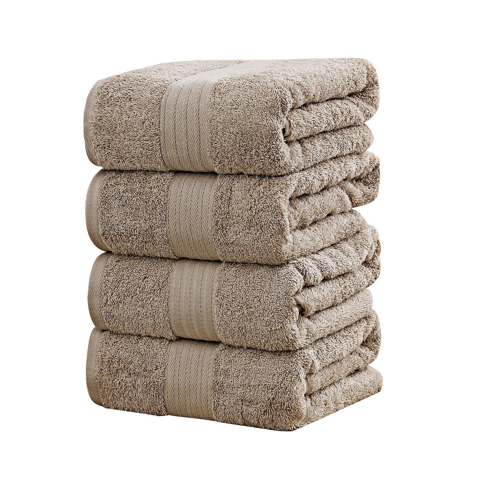 Linenland 4 Piece Cotton Bath Towels Set - Sandstone - Harrogates