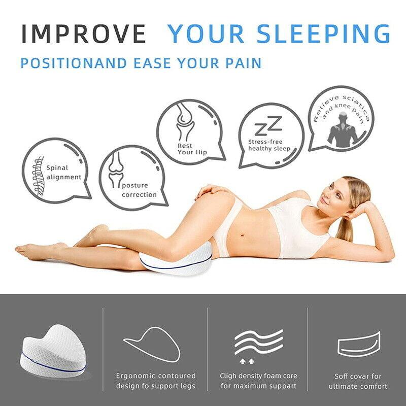 Leg Knee Support Pillow, Orthopedic Memory Foam Wedge Contour Pillow for Thighs, Leg Pillow for Back Hip Legs Knee Support Wedge and Pressure Relief, Washable Cover - Harrogates