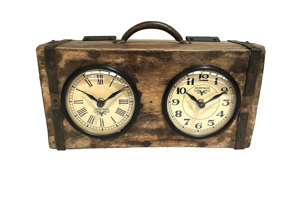Table Clock - Brick Mould Dual Dial - Harrogates
