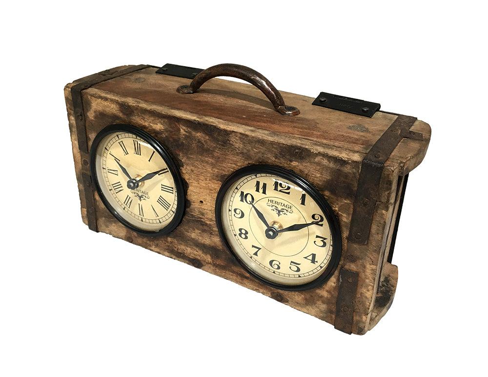 Table Clock - Brick Mould Dual Dial - Harrogates