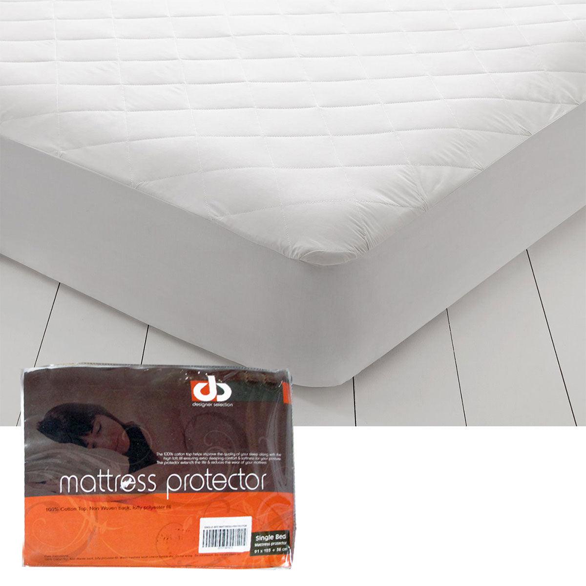 Lightly Quilted Cotton Top Mattress Protector Single - Harrogates