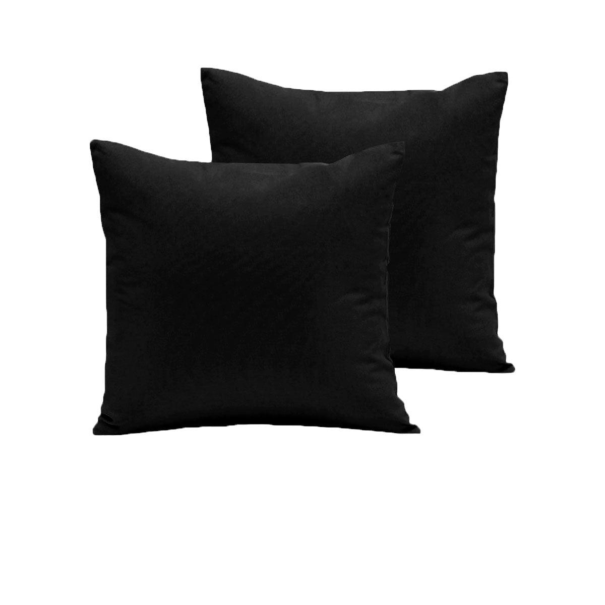 Pair of 280TC Polyester Cotton European Pillowcases Black - Harrogates