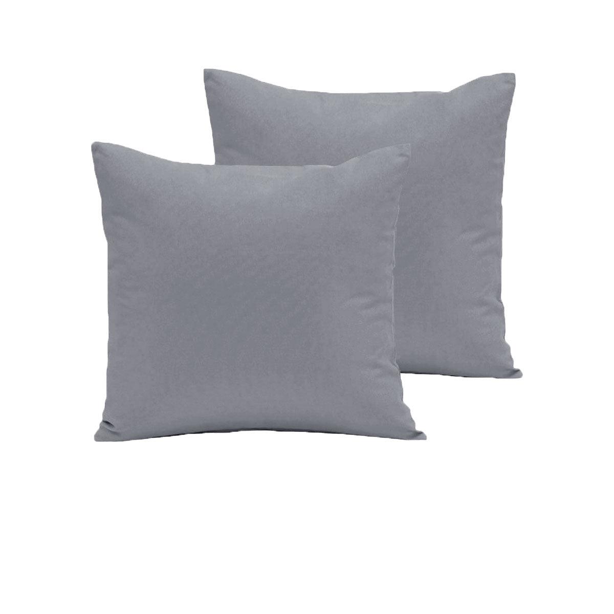 Pair of 280TC Polyester Cotton European Pillowcases Grey - Harrogates